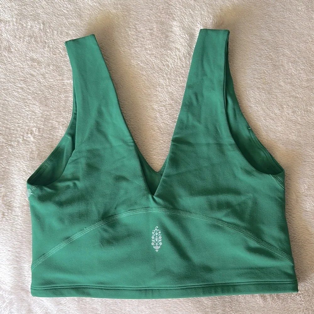 FP MOVEMENT NEVER BETTER HEATHER CROP Royal Green BY FREE PEOPLE RUN TOP NEW $58 - Picture 8 of 8